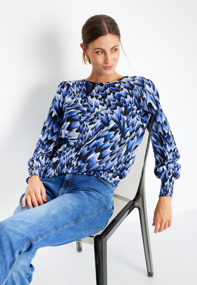 IN FRONT CHANTAL BLOUSE 15322 501 (Blue 501, L)