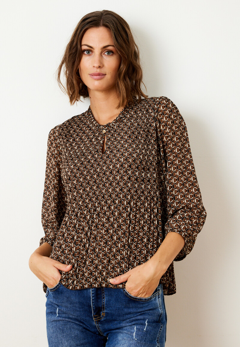 IN FRONT FILINI BLOUSE 15421 805 (Coffee 805, S)
