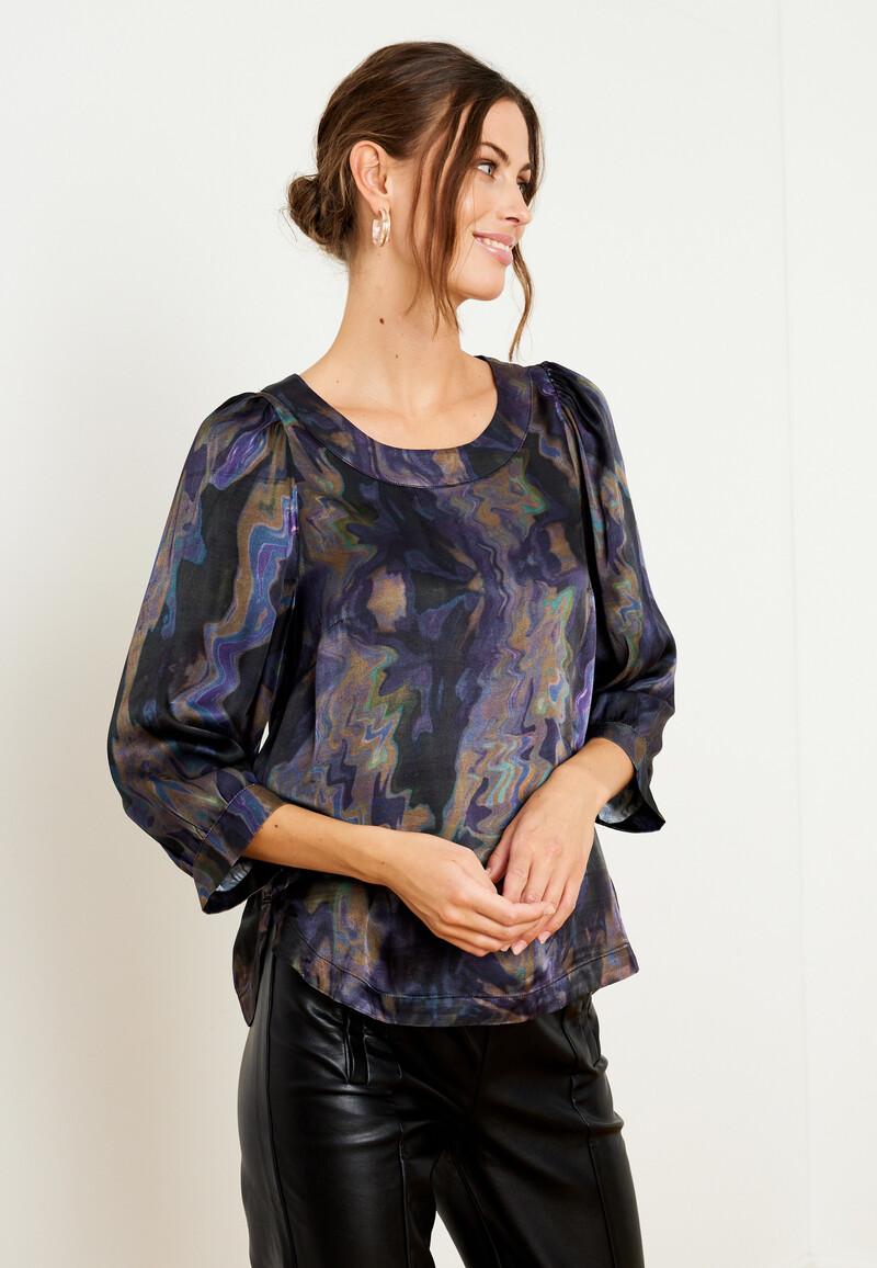 IN FRONT SAGA BLOUSE 15445 801 (Brown 801, XL)
