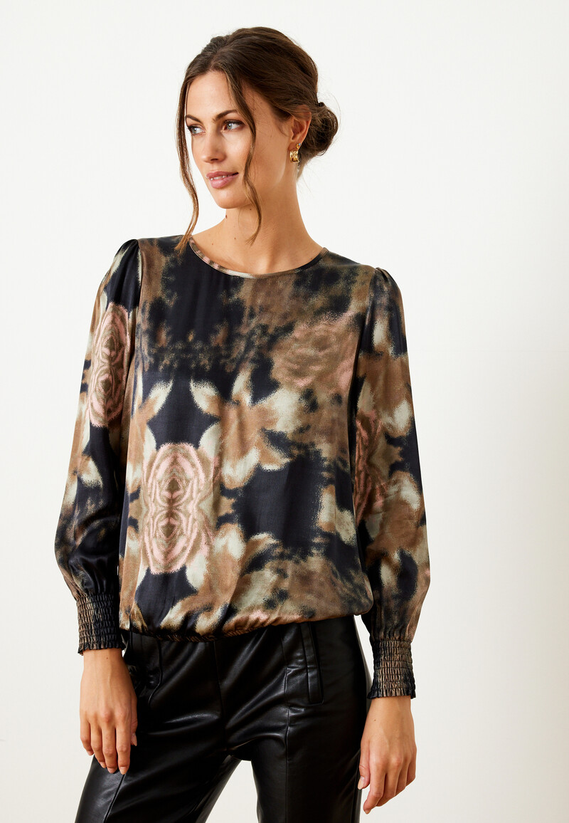 IN FRONT KARLA BLOUSE 15449 804 (Mocca 804, L)