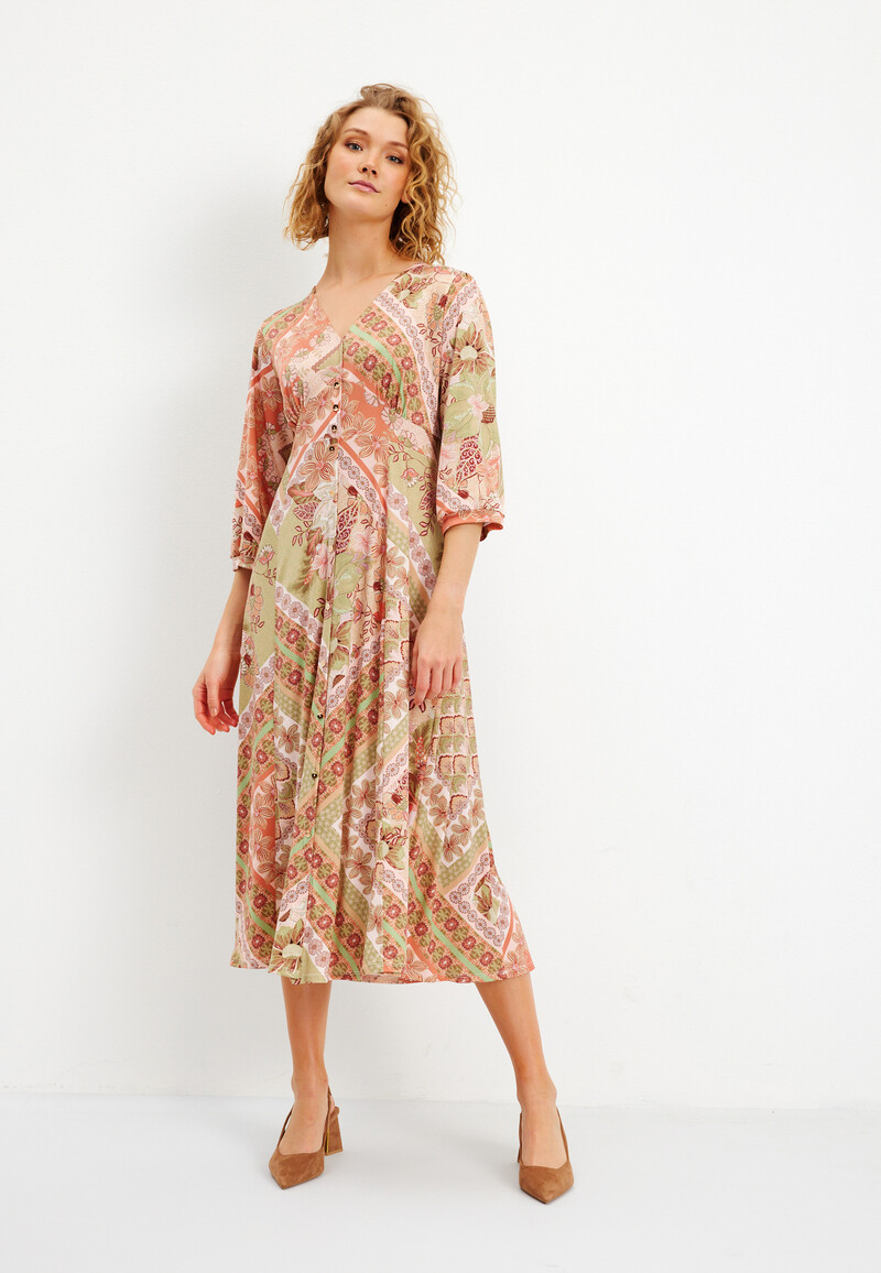 IN FRONT CASSIS DRESS 15659 615 (Green 615, XL)