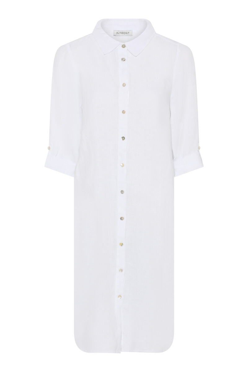 IN FRONT LINO DRESS 15687 010 (White 010, L)