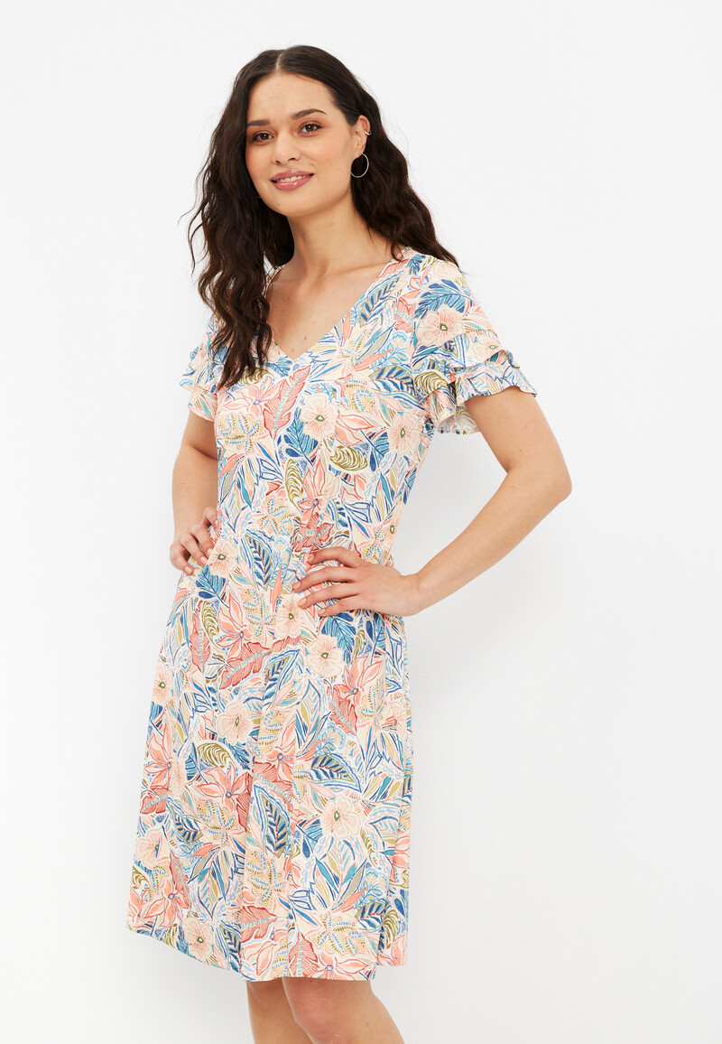 IN FRONT CHERI DRESS 15745 216 (Multi Rose 216, XXL)