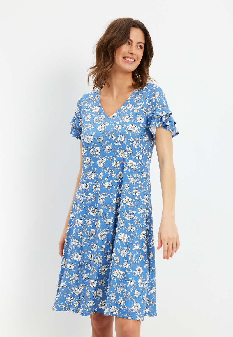 IN FRONT CHERI DRESS 15757 501 (Blue 501, S)