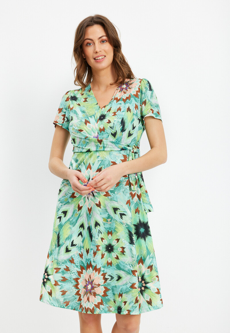 IN FRONT LIZ DRESS 15774 615 (Green 615, L)