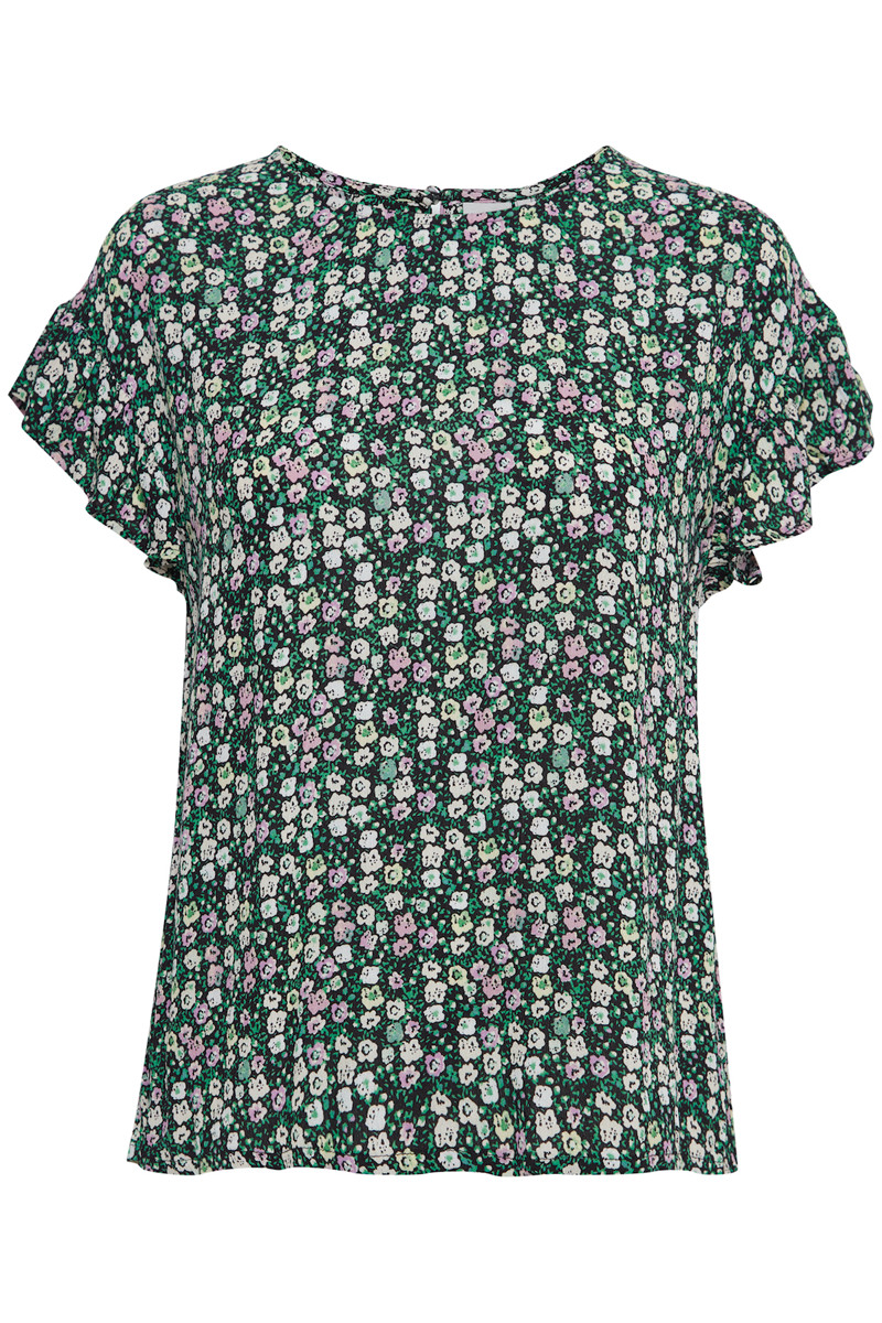 ICHI IHMARRAKECH BLOUSE 20116183 201183 (Multi Color Holly Green, L)