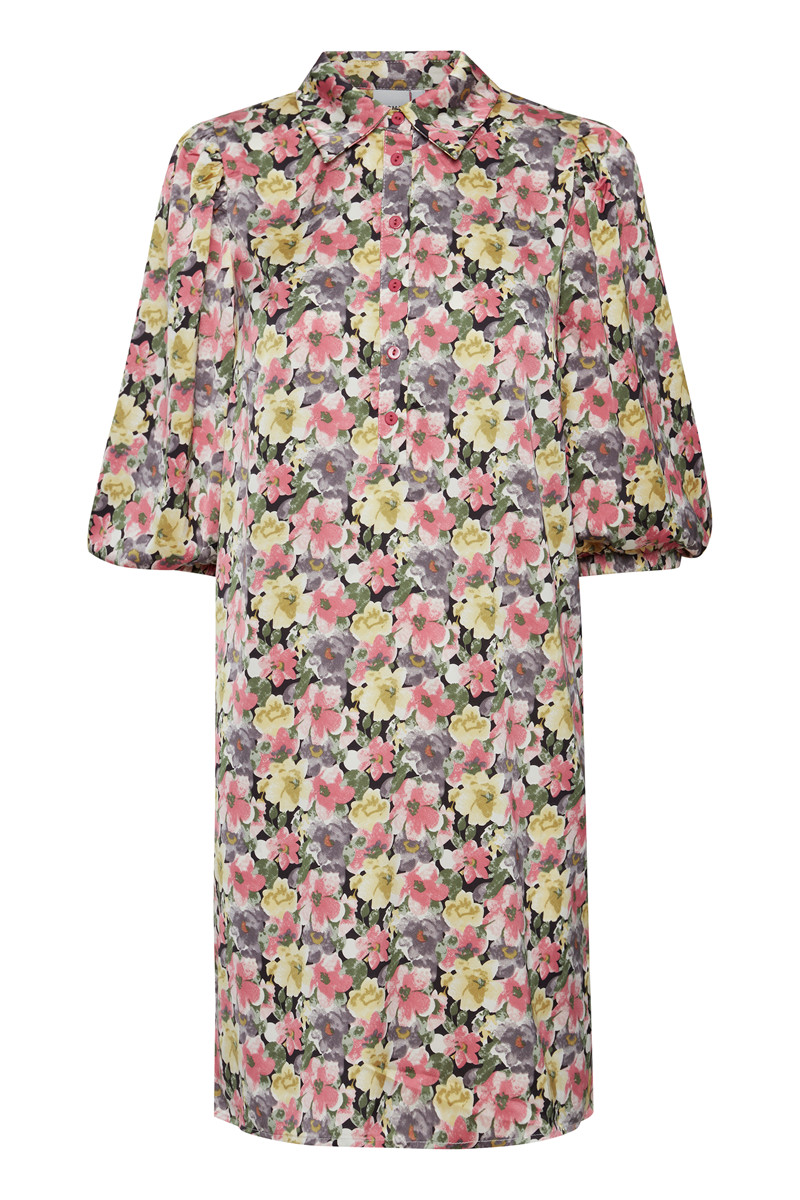 ICHI IXTARIKA DRESS 20116568 201546 (Ash Rose Flower Print, 36)