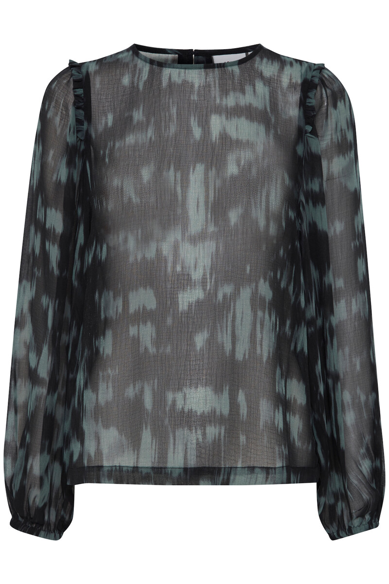 ICHI IHNANCY BLOUSE 20117445 201504 (Blue Spruce Shadow, 36)