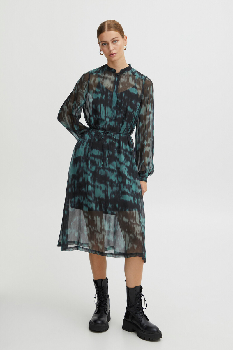 ICHI IH NANCY DRESS 20117446 201504 (Blue Spruce Shadow, 40)