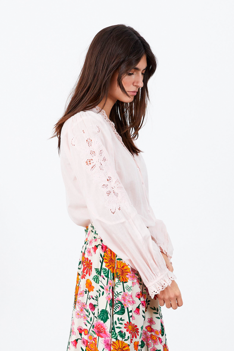 LOLLYS LAUNDRY CHARLES BLOUSE 22179-2057 36 (Dusty Rose, XS)