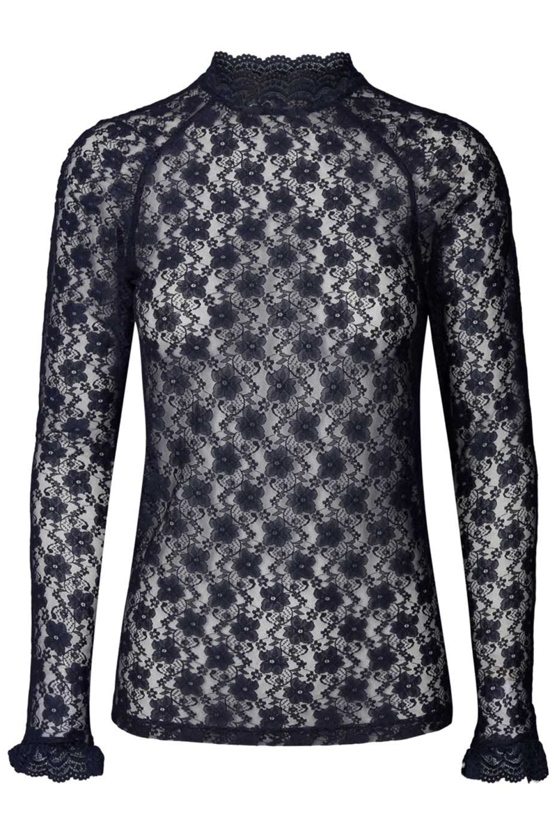 LOLLYS LAUNDRY ELLEN BLOUSE 22492-2064 23 (Dark Blue, XS)
