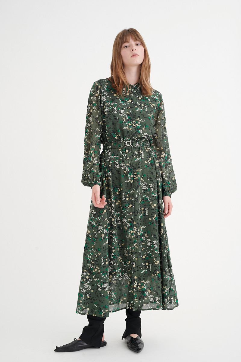 INWEAR BARBELL LONG DRESS 30106538 300888 (Green Olive Dried, 34)