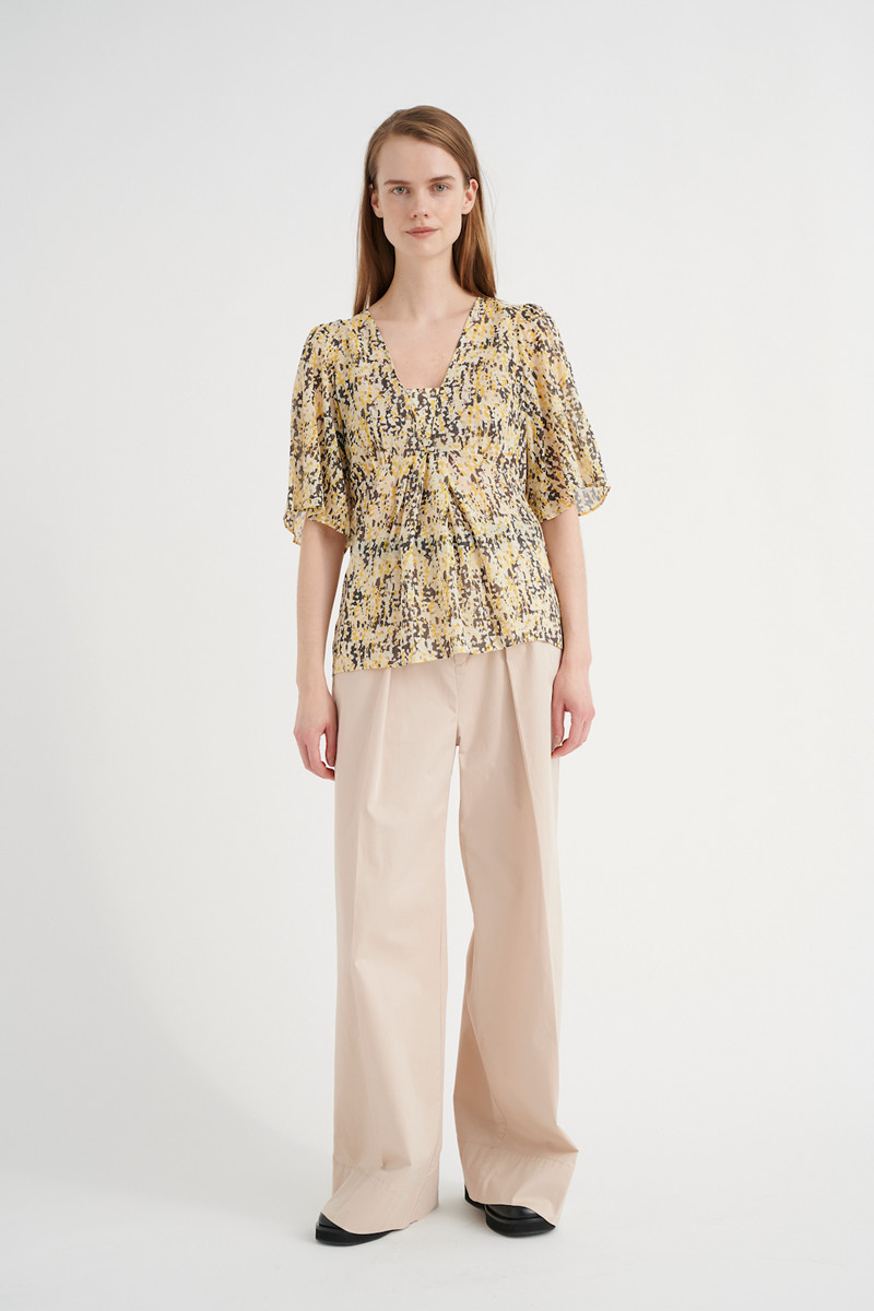 INWEAR VEREEIW BLOUSE 30107210 301260 (Yellow Multicolour, 34)