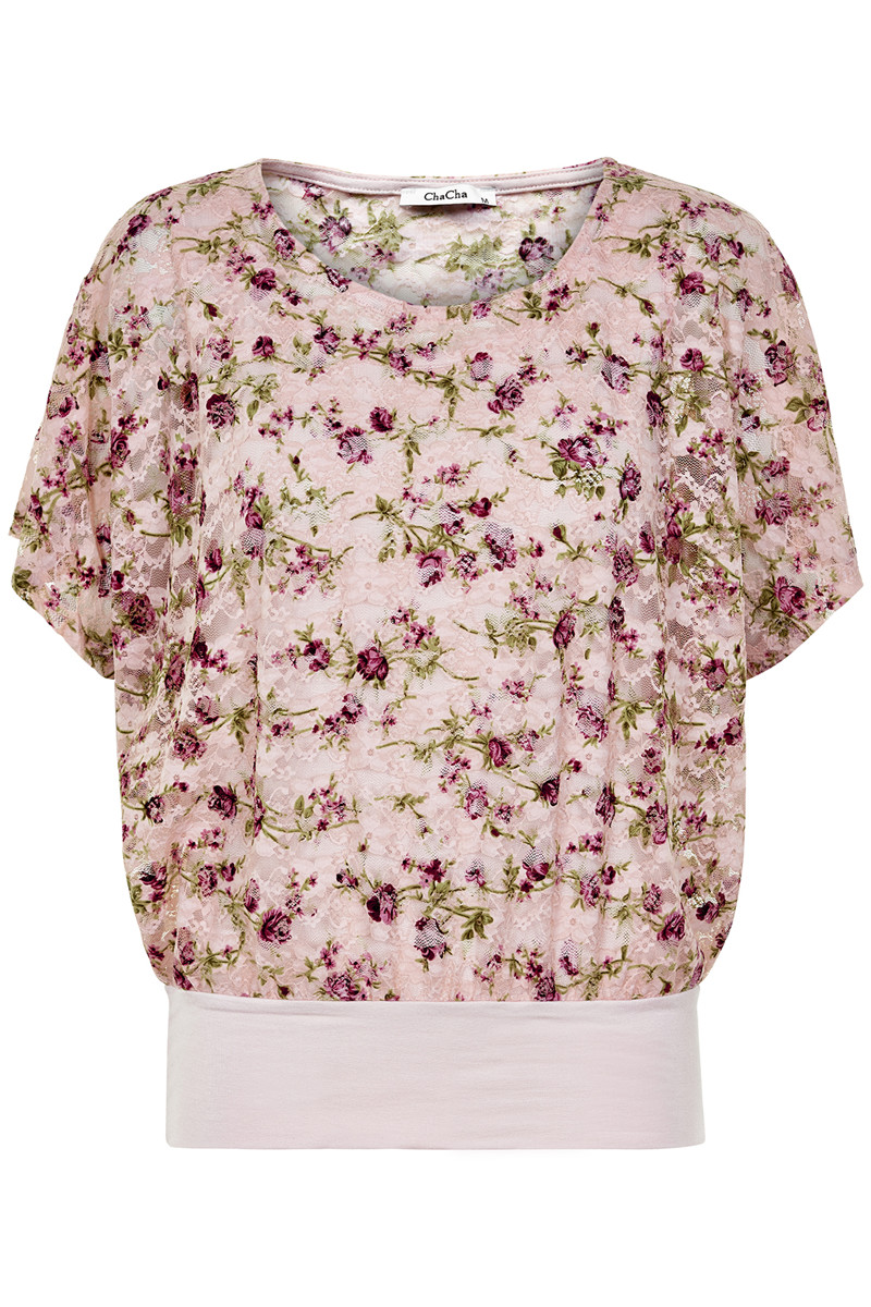 CHA CHA LACE BLOUSE W7LINING OAK14264C L (Lyserød., S)