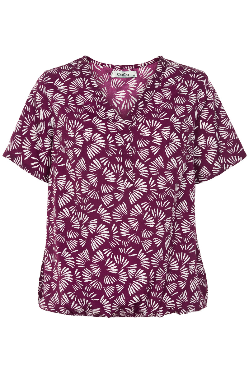CHA CHA BLOUSE E13984C MR (Mørkerød., L)