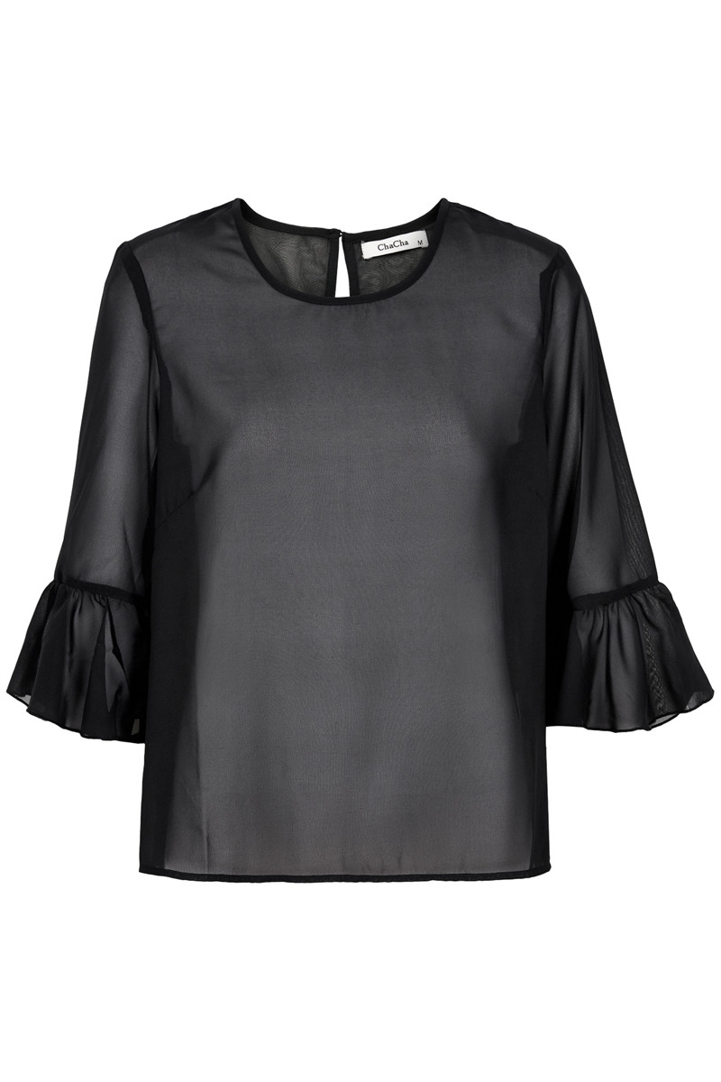 CHA CHA CHIFFON BLOUSE E14485C S (Sort., M)