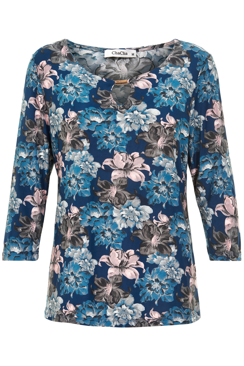 CHA CHA 3/4 SLEEVED BLOUSE H14618C (Blå., S)