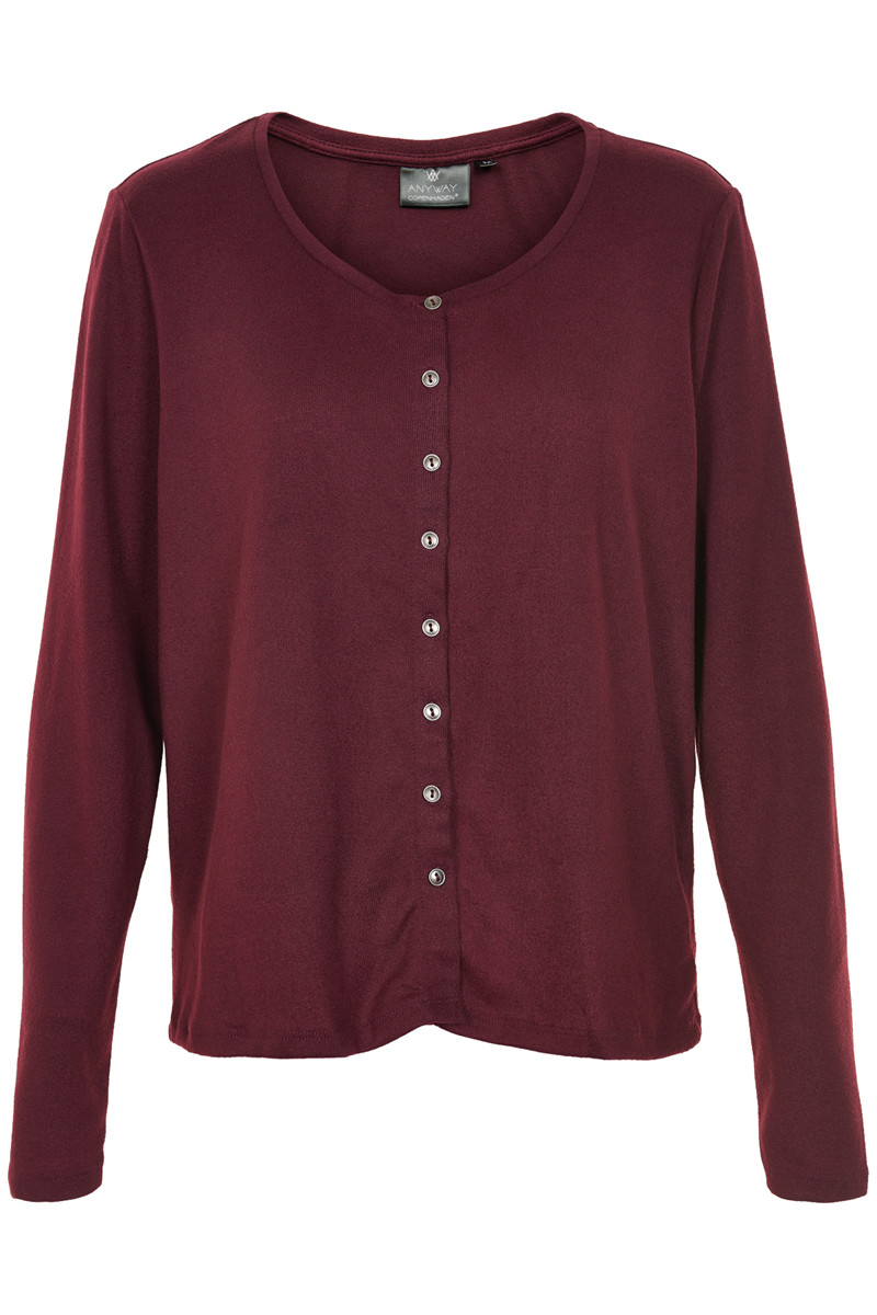 Anyway Cardigan Hany, Farve: Rød, Størrelse: L, Dame
