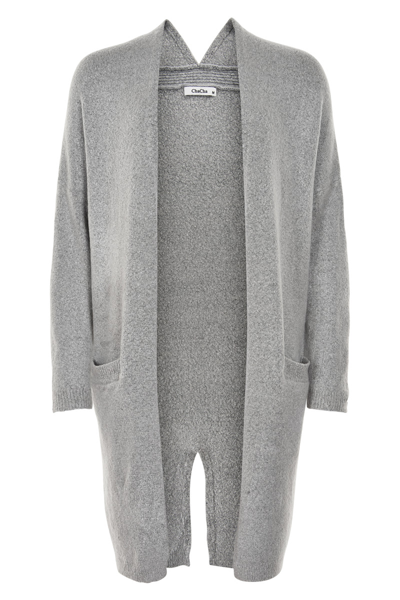 9: Cha Cha Strik Cardigan H14516c Grå, S, Størrelse: S, Farve: Grå, Dame
