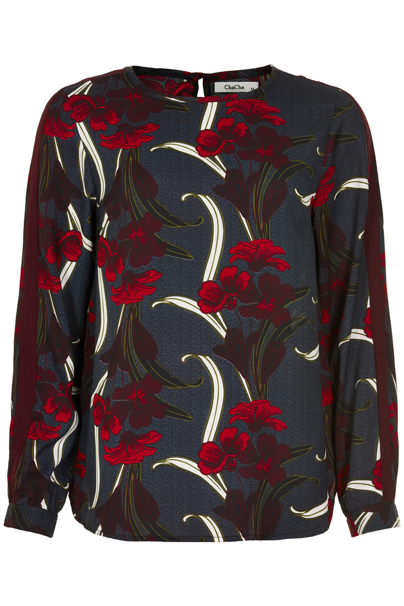 CHA CHA BLOUSE E14427C M (Mørkeblå., S)