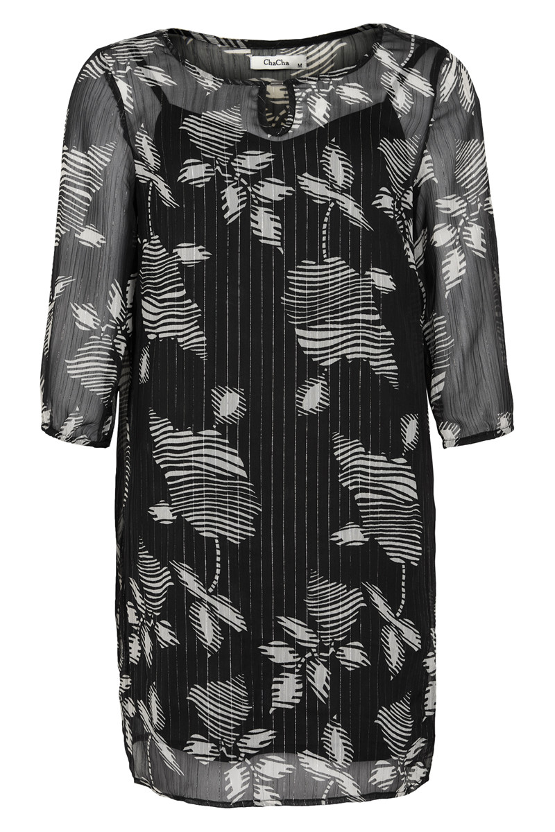 Cha Cha Chiffon Kjole Ec, Farve: Sort, Størrelse: M, Dame