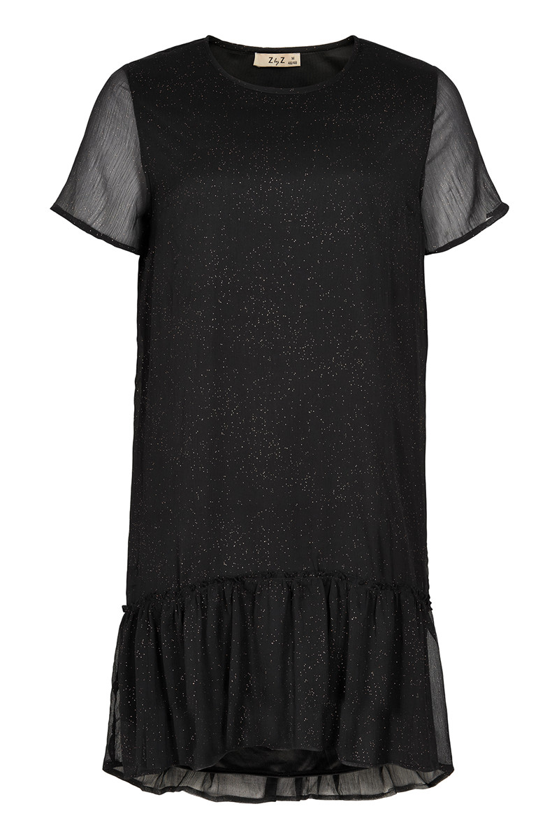 ZbyZ DRESS W. FRILL HEM E14470Z S (Sort., M)