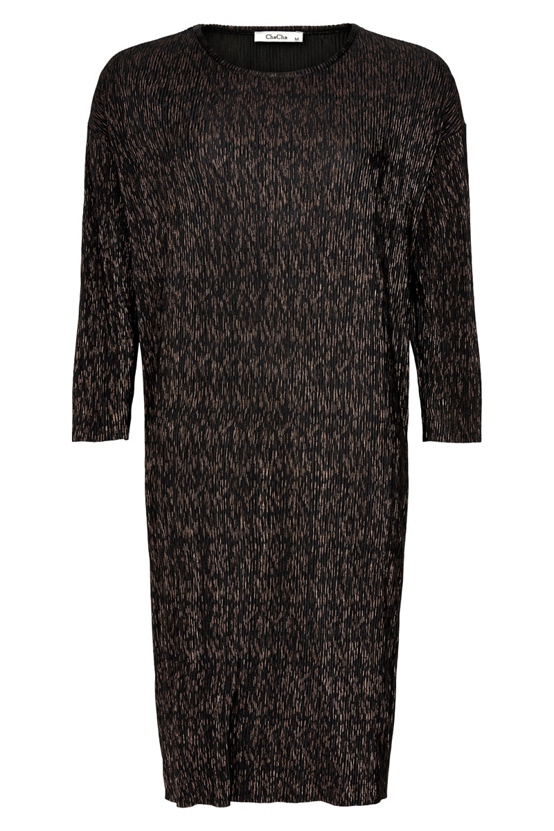 CHA CHA PLISSE 3/4 DRESS OAK14738C B (Brun., S)