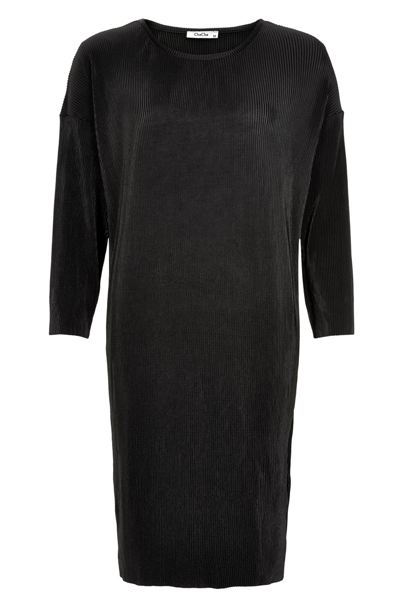 CHA CHA PLISSE 3/4 DRESS OAK14738C (Sort., M)