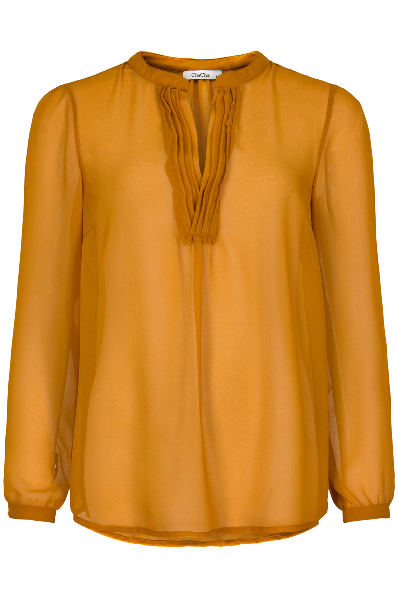 CHA CHA BLOUSE V-NECK E14748C O (Orange., S)