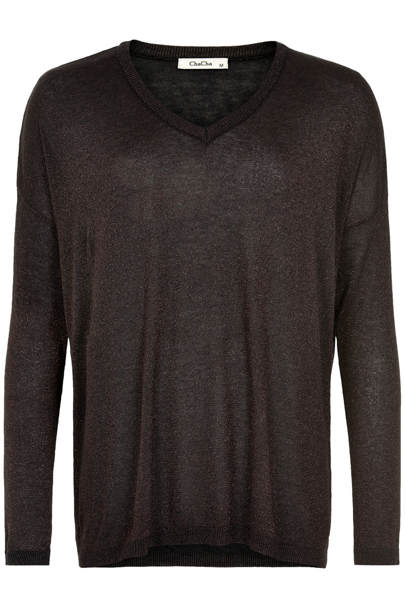 CHA CHA KNIT BLOUSE V-NECK DDS14620C S (Sort., M)