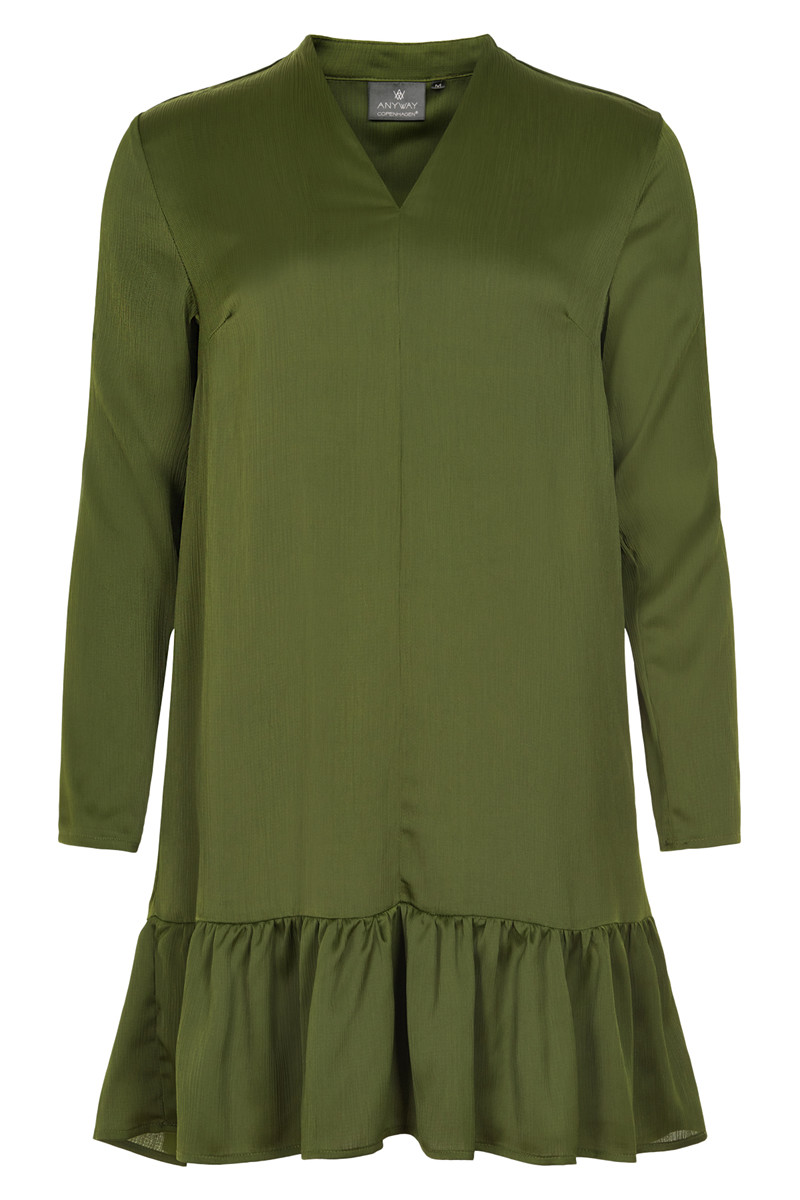 ANYWAY DRESS V-NECK R14483ANY (Grøn., L)