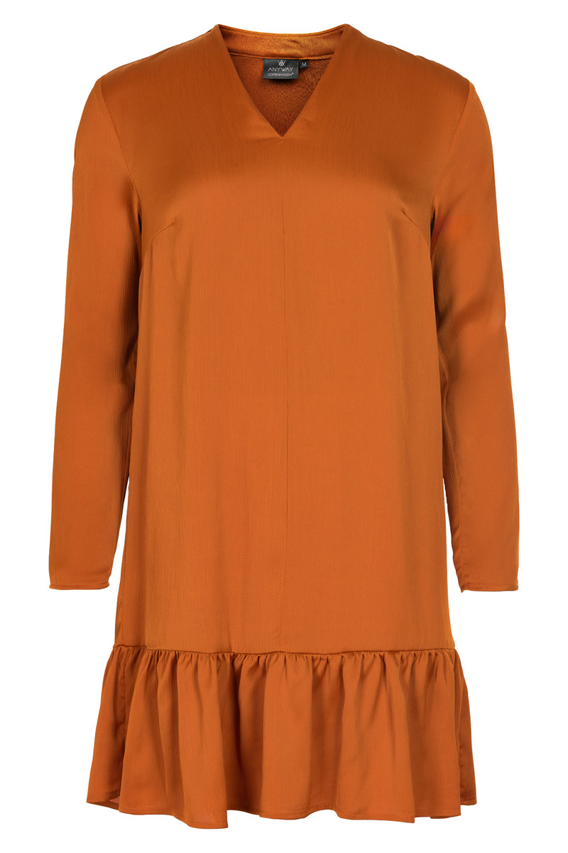 ANYWAY DRESS V-NECK R14483ANY K (Kobber., M)