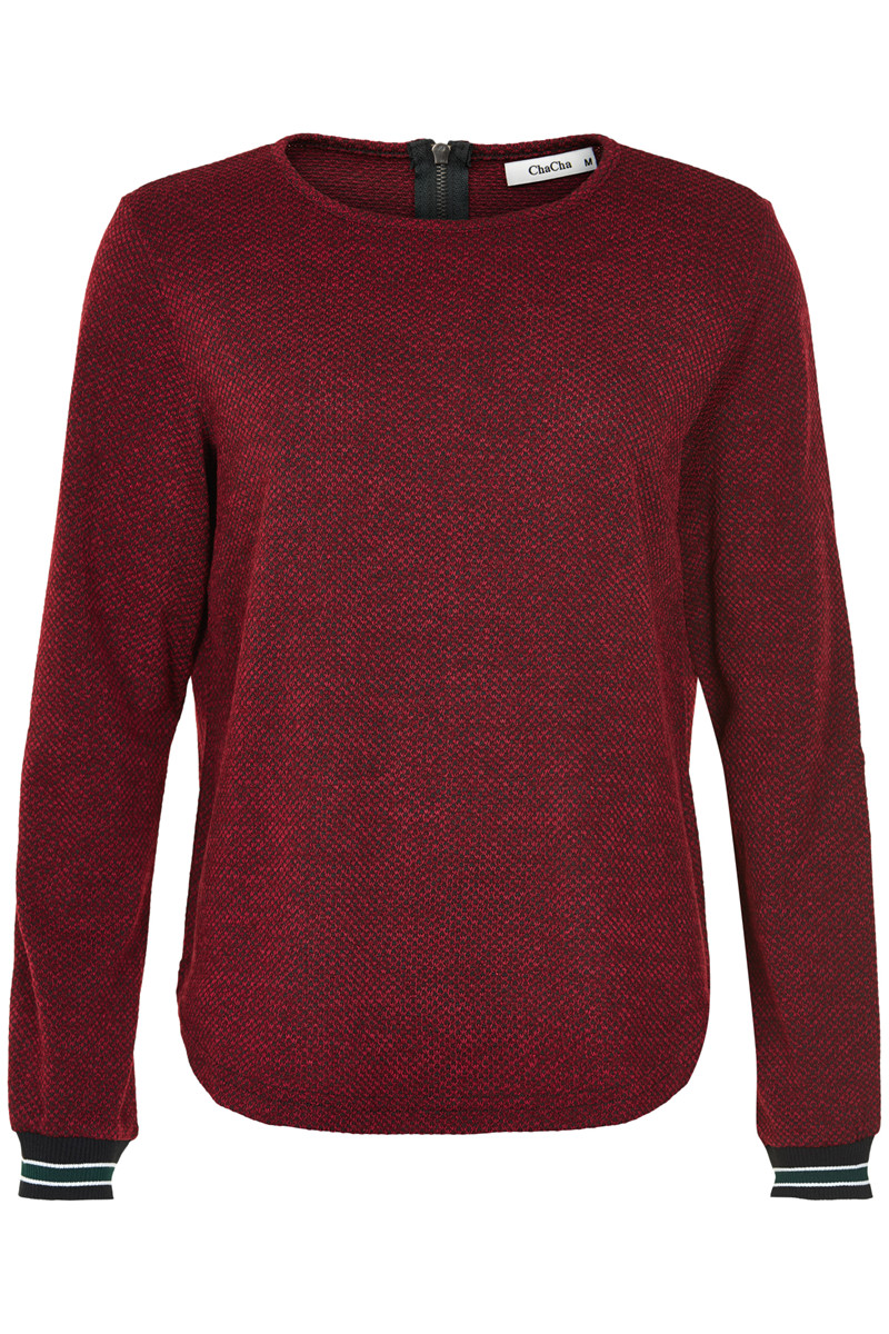 CHA CHA BLOUSE W ZIP R14665C R (Rød., S)