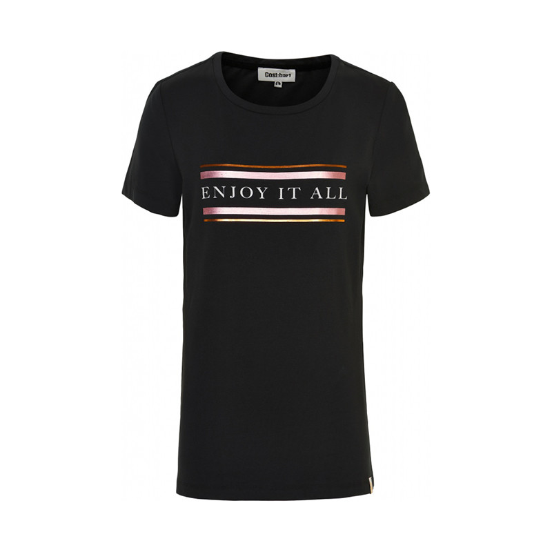 Cost:Bart Grid Tee, Farve: Sort, Størrelse: L, Dame