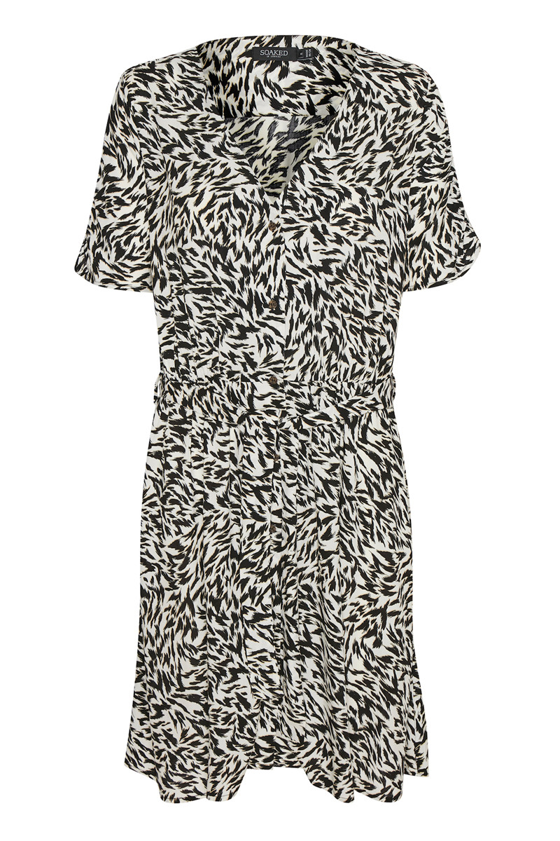 SOAKED IN LUXURY ARJANA DRESS 30404808 300809 (Preppy Animal Black, M)
