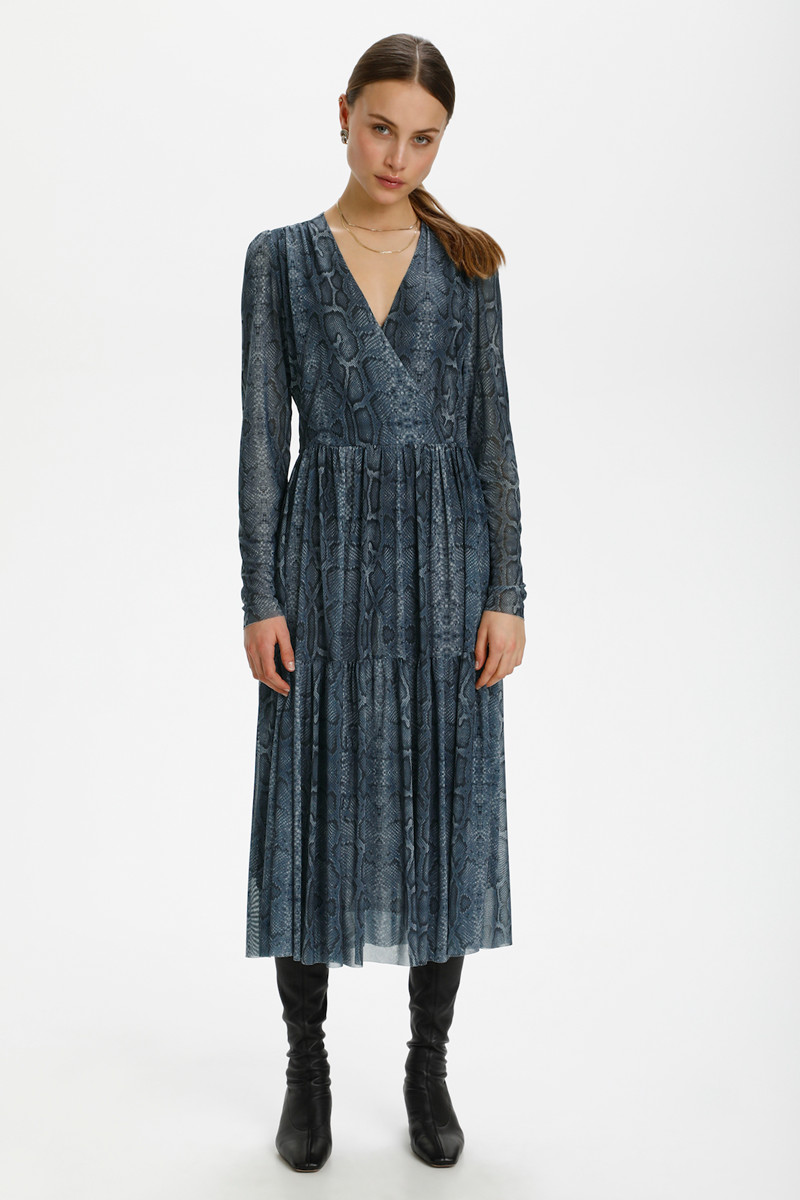 Soaked In Luxury Slaldora Kjole, Farve: Snake Print Blå, Størrelse: XS, Dame
