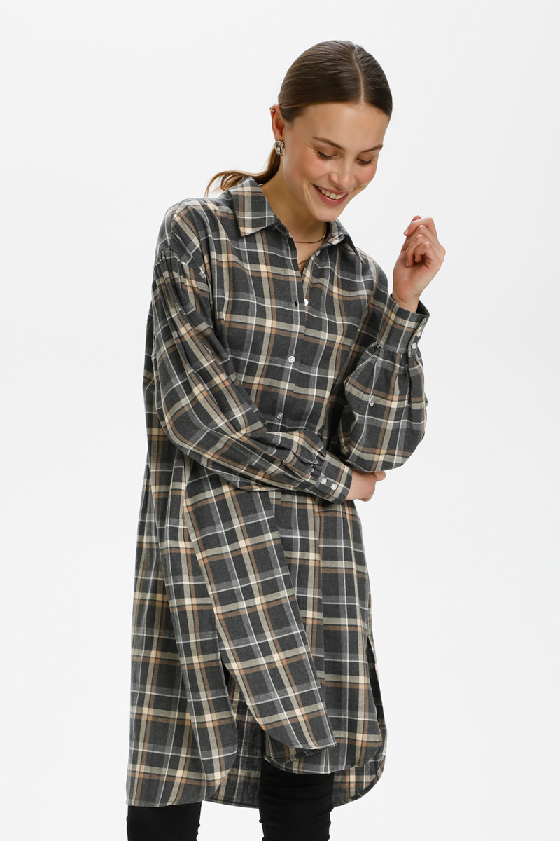 SOAKED IN LUXURY SLMIND ARCY SKJORTE 30405816 301053  (Grey Check, XS)