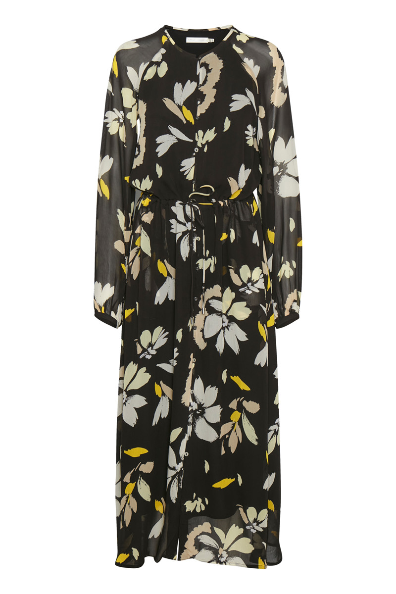 INWEAR JUDY LONG DRESS 30106289 300610 (Black Painted Bio, 36)