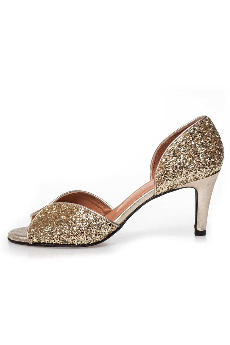 Copenhagen Shoes My Diamonds Stiletto Cs, Farve: Guld Glitter, Størrelse: 40, Dame