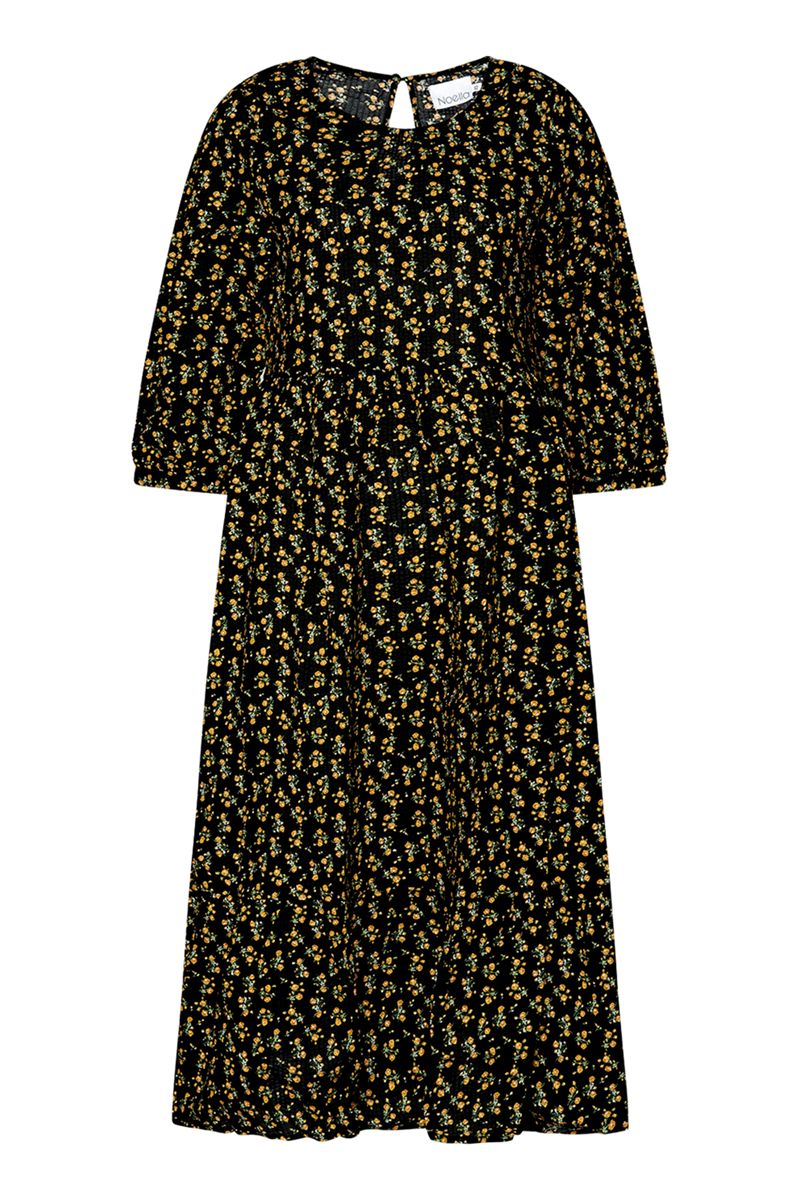 NOELLA FABIOLA DRESS BLACK/YELLOW FLOWER (Black/Yellow Flower, S)