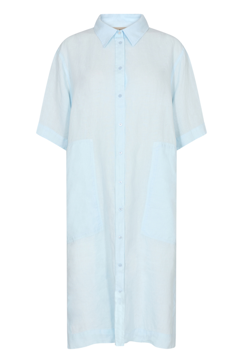 MOS MOSH MAL LINEN SHIRT DRESS 144390 458 (Skywriting, XS)