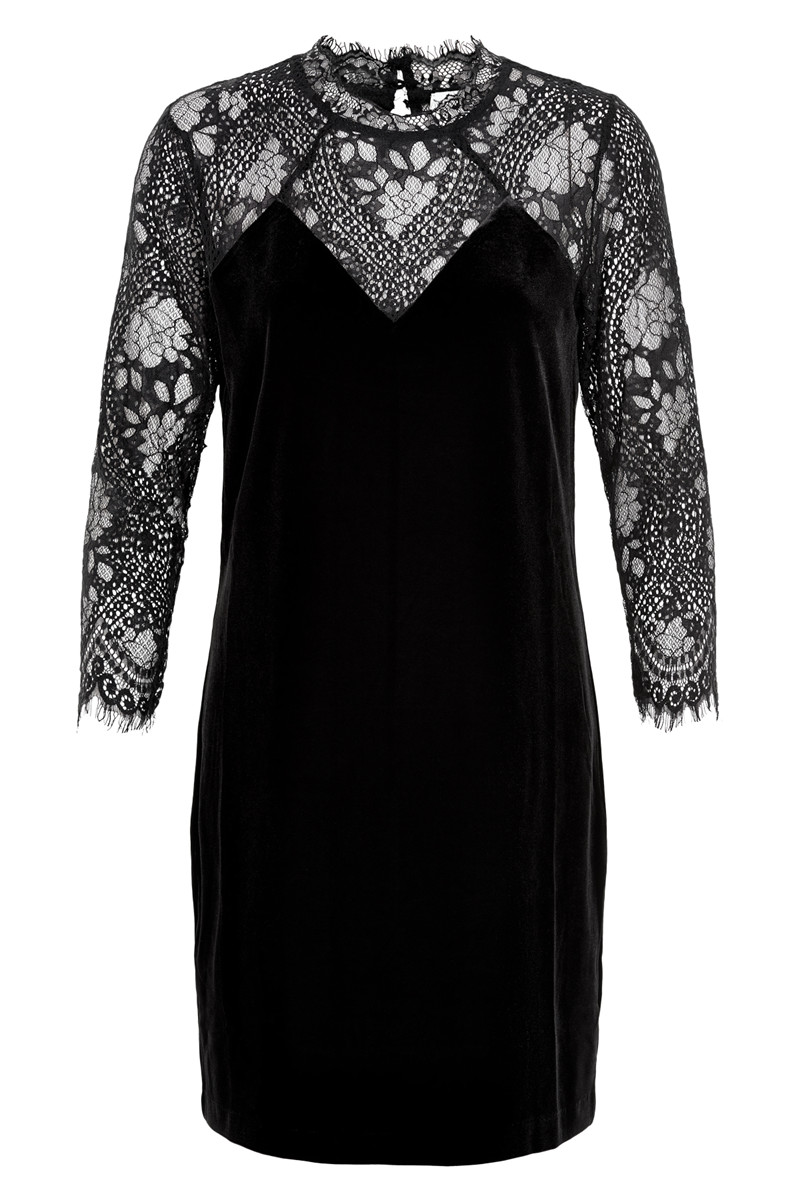 NEO NOIR SERENA VELVET DRESS 015095 (Black, XS)