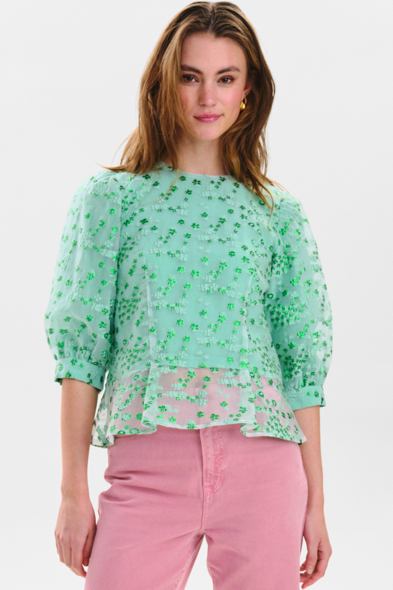 NÃMPH NUEDMEE BLOUSE 702234 4087 (Kelly Green, 40)