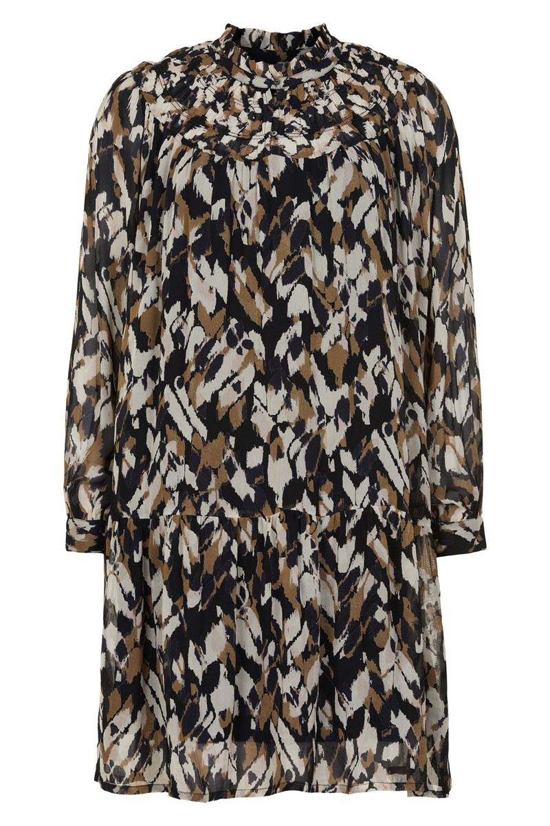 Part Two Lovinapw Kjole, Farve: Sort Chevron Print, Størrelse: 36, Dame