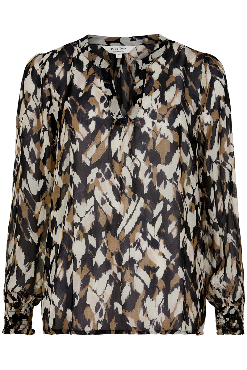PART TWO LONNIEPW BLOUSE 30306448 301041 (Black Chevron Print, 38)