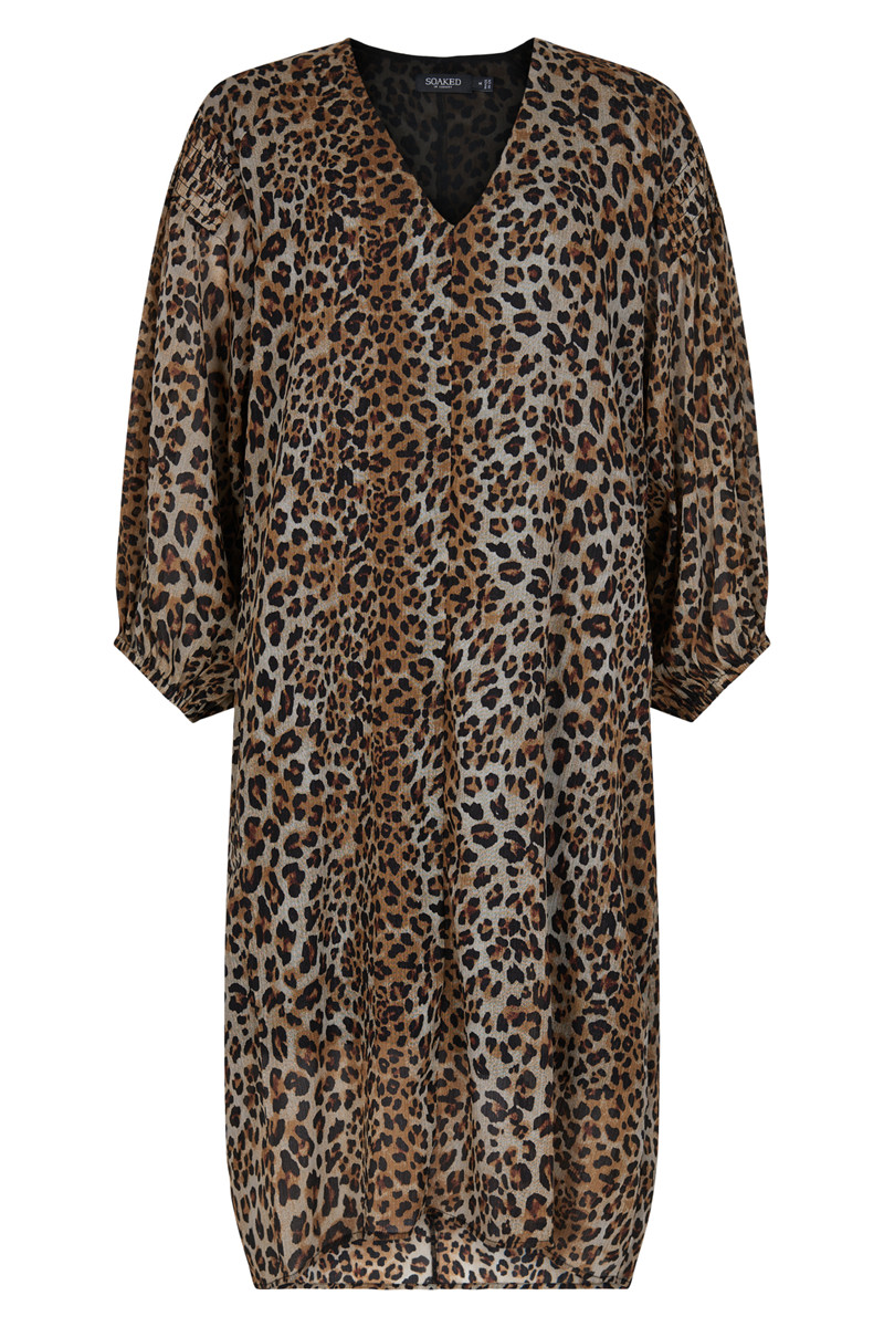 SOAKED IN LUXURY SLETERI KJOLE 30405015 300379 (Beige Leopard, XS)