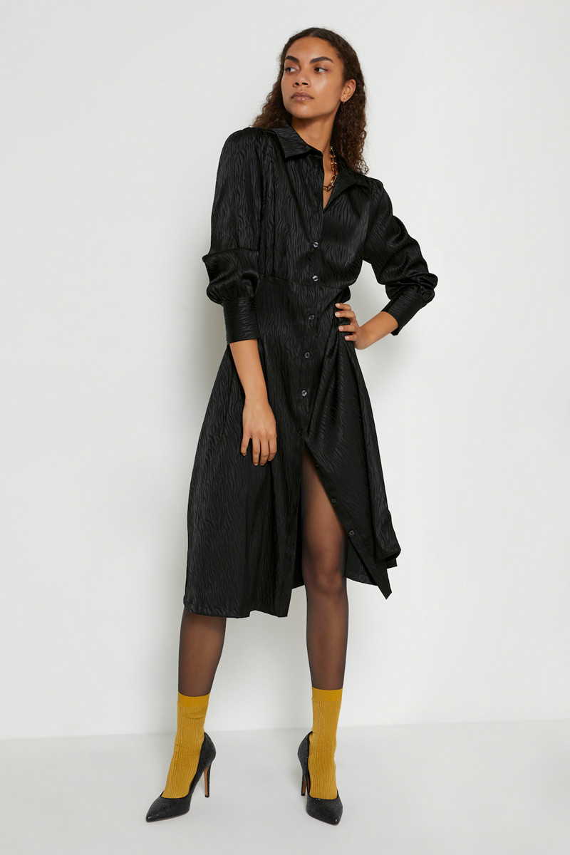 MY ESSENTIAL WARDROBE MWLOTUS DRESS 10703642 100031 (Black, 44)