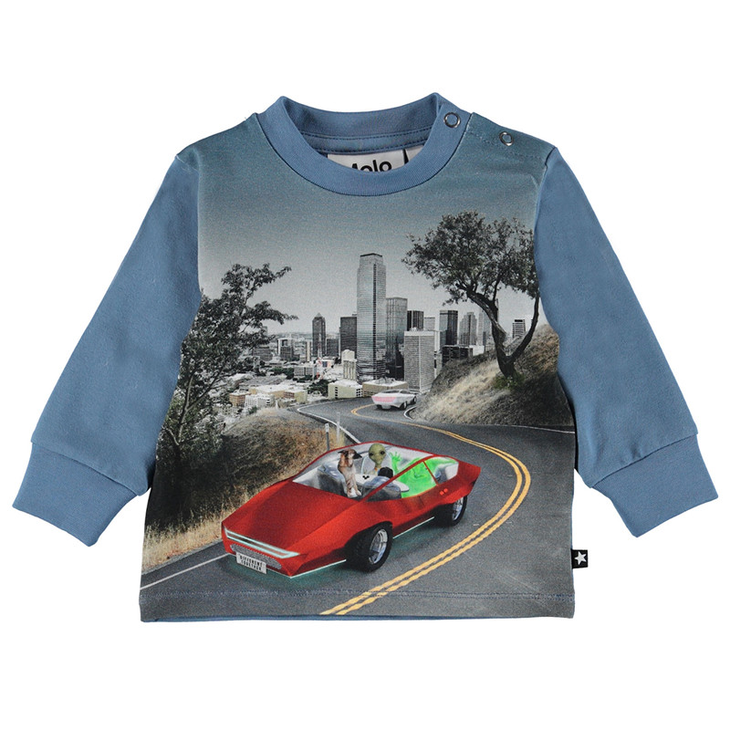 Molo Eloy Bluse 3w19a401 Self Driving Cars, 80, Størrelse: 80, Farve: Self Driving Cars, Dame