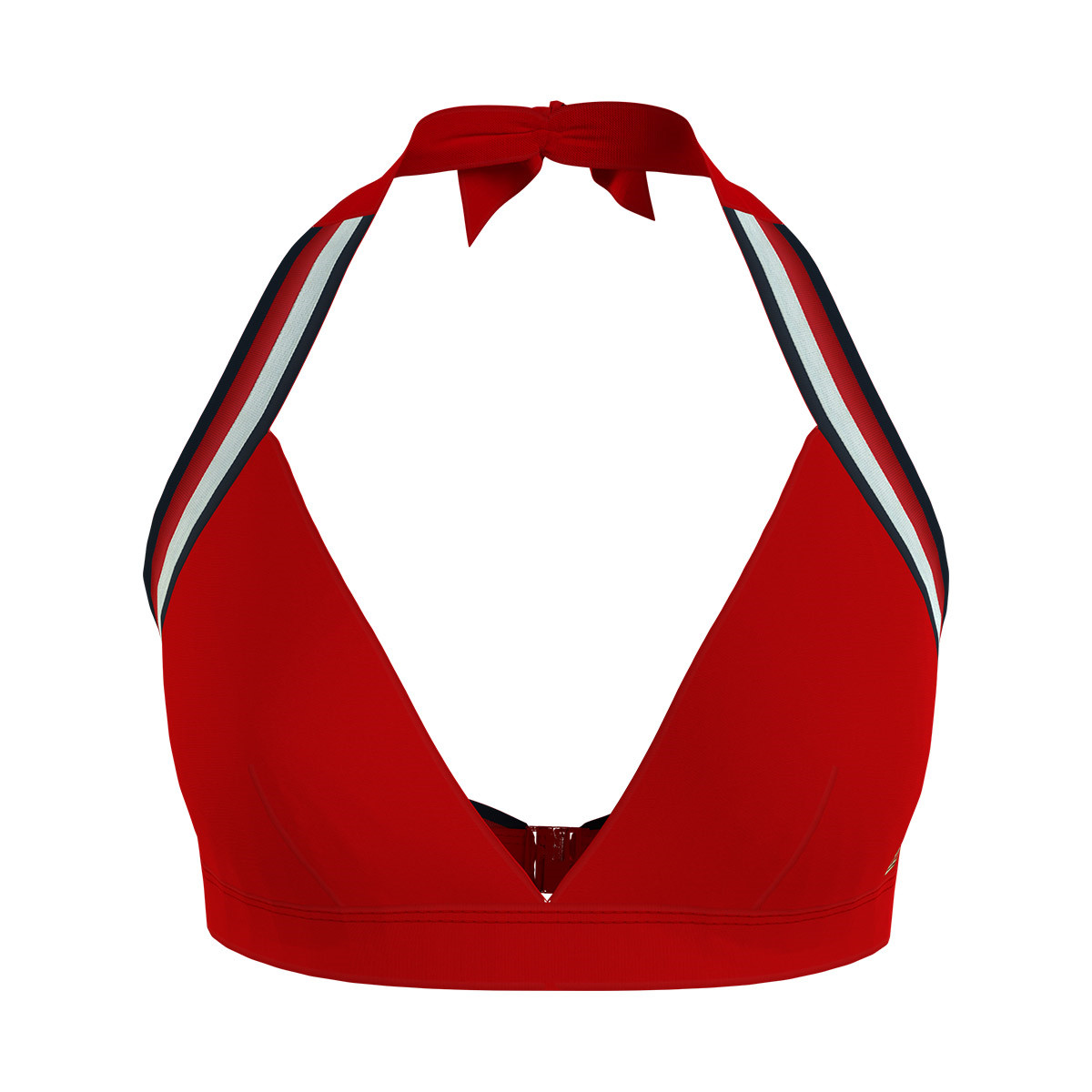 TOMMY HILFIGER TRIANGLE BIKINI TOP 02696 XLG (Primary Red, XS)