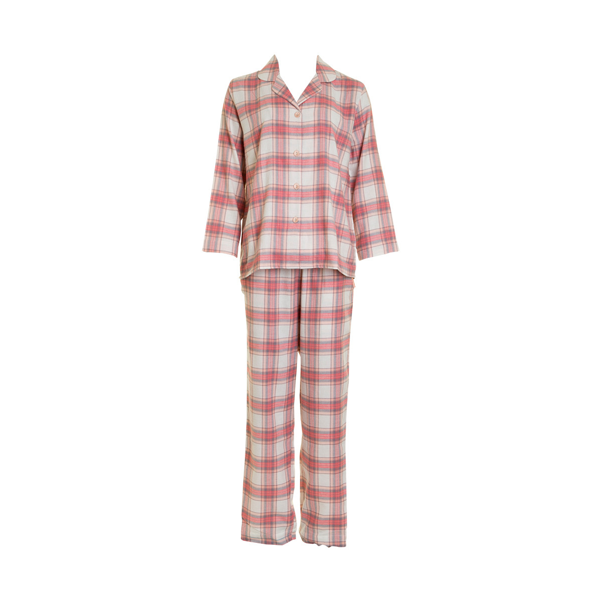 MISSYA CHECK FLANNEL PYJAMAS 14487 GREY CHECK (Grey Check, XL) (5711892418686)